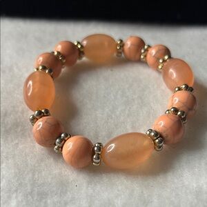 Avon Goldtone and Peach Bracelet